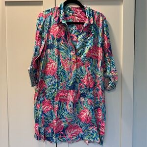 Lilly Pulitzer Lilith Tunic Dress Flamenco Beach Size Medium